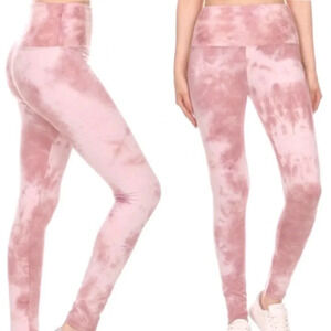 Tie Dye High Rise Wide Band Yoga Leggings OS